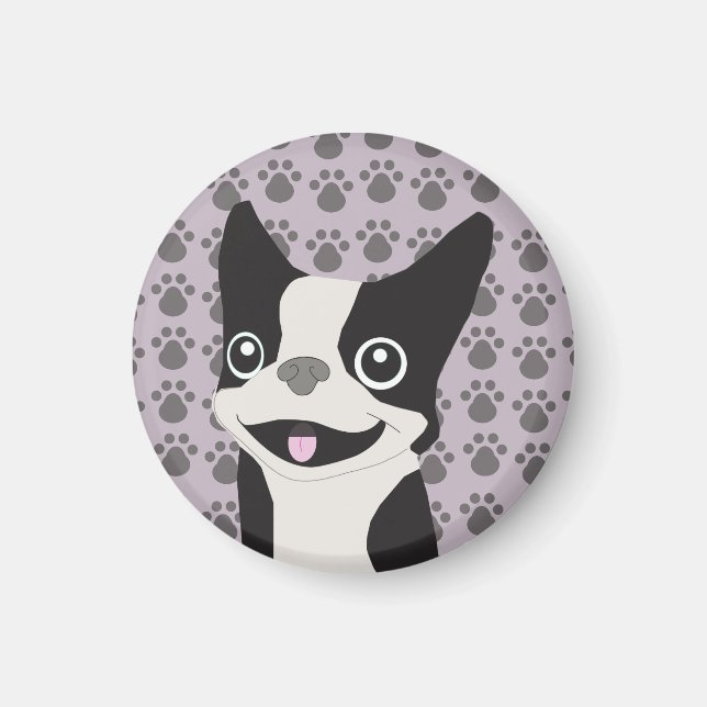 Imã Boston Terrier, Lavanda Roxa (Frente)