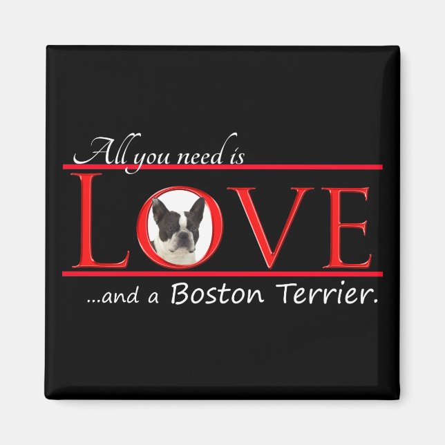 Imã Boston Terrier Love Magnet (Frente)