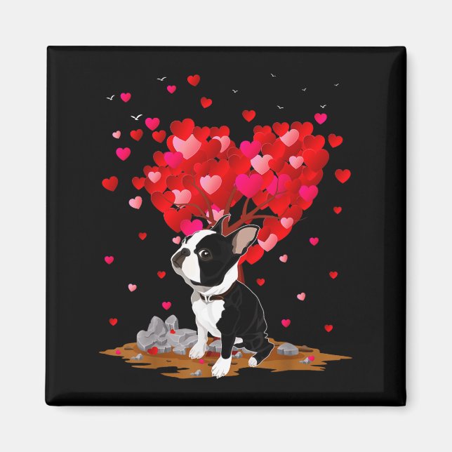 Imã Boston Terrier Lover Heart Shape Boston Terrier Va (Frente)