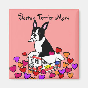 Imã Boston Terrier nos desenhos animados da caixa