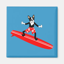 Imã Boston Terrier Surfer longboard
