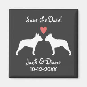 Imã Boston Terriers Casamento Salve a Data