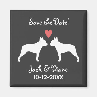 Imã Boston Terriers Casamento Salve a Data