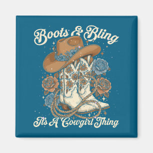 Imã Bota de Rodeio Country Howdy & Brilho É Uma Co