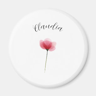 Imã Botânica Floral Minimalista de Aquarela Moderna e