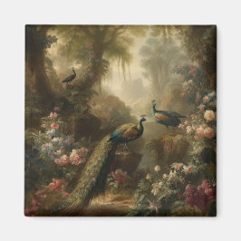 Imã Botânica: três pavões no jardim inglês