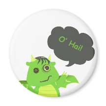 Botão Bonito Olhou Dragão Zombie