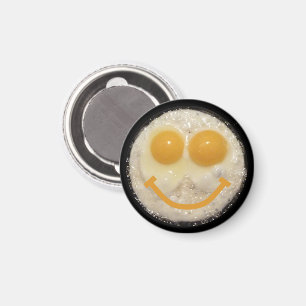 Imã Botão da cara do ovo frito da cara