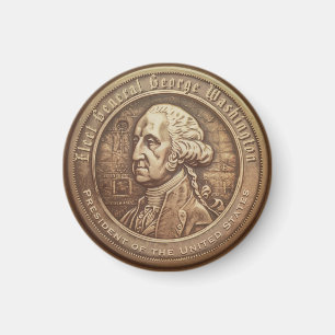 Imã Botão de Campanha de George Washington