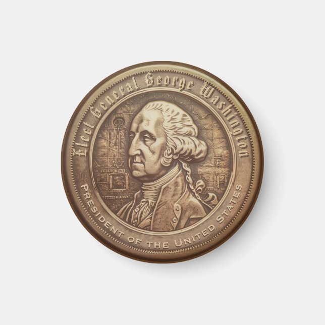 Imã Botão de Campanha de George Washington (Frente)
