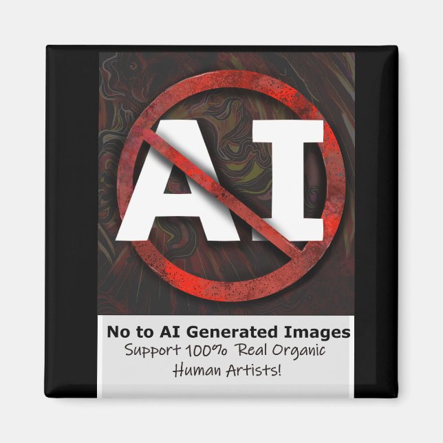 Imã Botão de Imagens Geradas 'Arte' do AI (Frente)