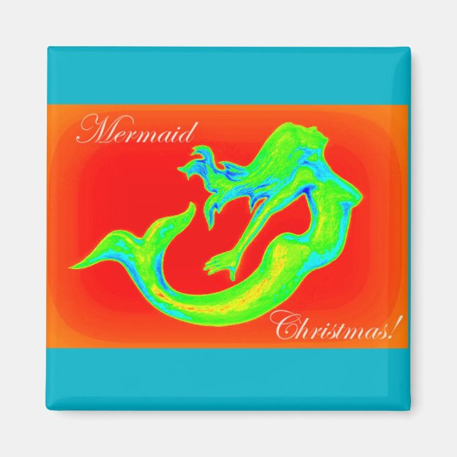 Imã botão de natal da sereia (Frente)
