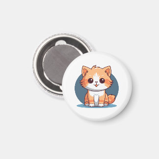 Imã Botão de Pin de Gato Laranja Fofo
