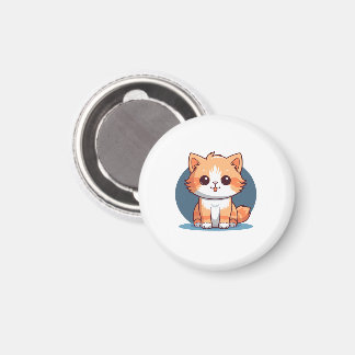 Imã Botão de Pin de Gato Laranja Fofo
