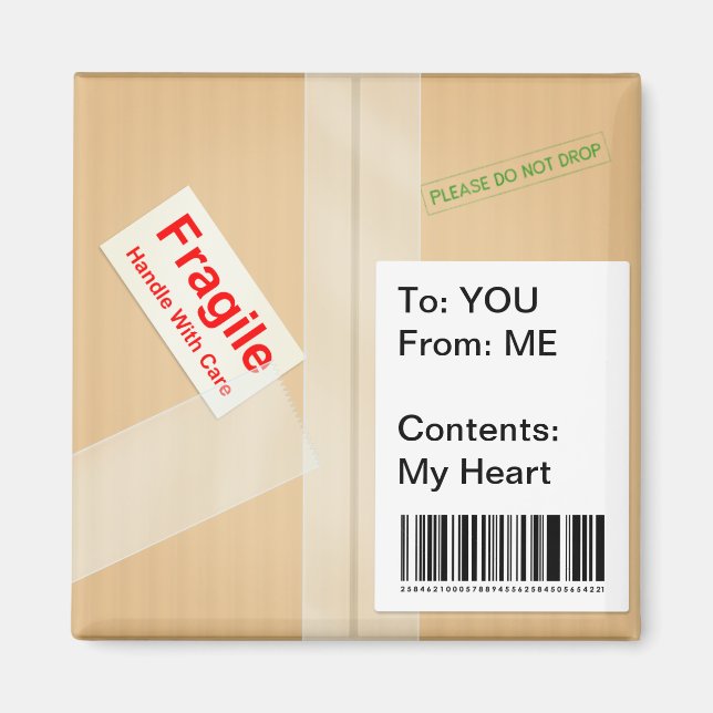 Imã Botão de Texto Personalizado de Cuta Caixa de Entr (Frente)