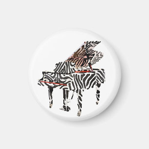 Imã Botão do ~ do piano de cauda da zebra