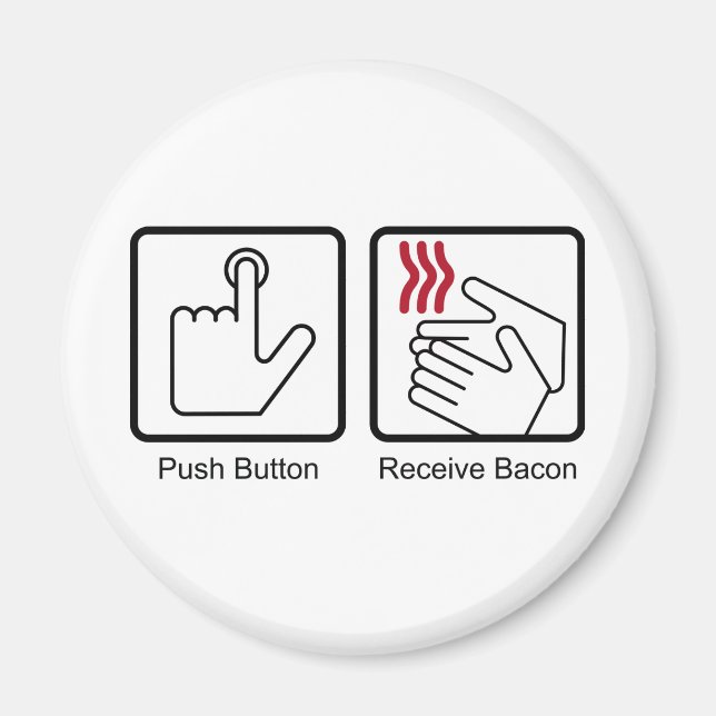 Imã Botão Empurrar, Receber Bacon - Disjuntor de Bacon (Frente)