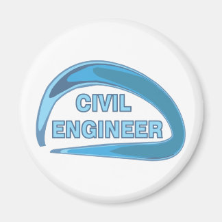 Imã Botão Engenheiro Civil Azul