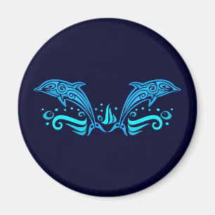 Imã Botão Golfinhos Tribal