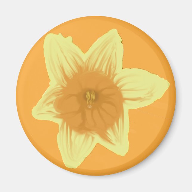 Imã Botão Laranja Daffodil (Frente)