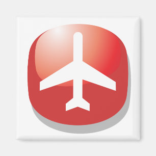 Imã Botão Vermelho do Avião