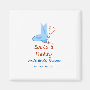 Imã Botas & champanhe borbulhante fralda de noiva azul