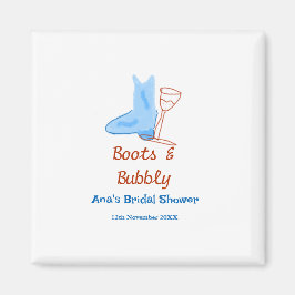 Imã Botas & champanhe espumante frasco chá de noiva az