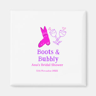 Imã Botas & champanhe espumante rosa chá de noiva
