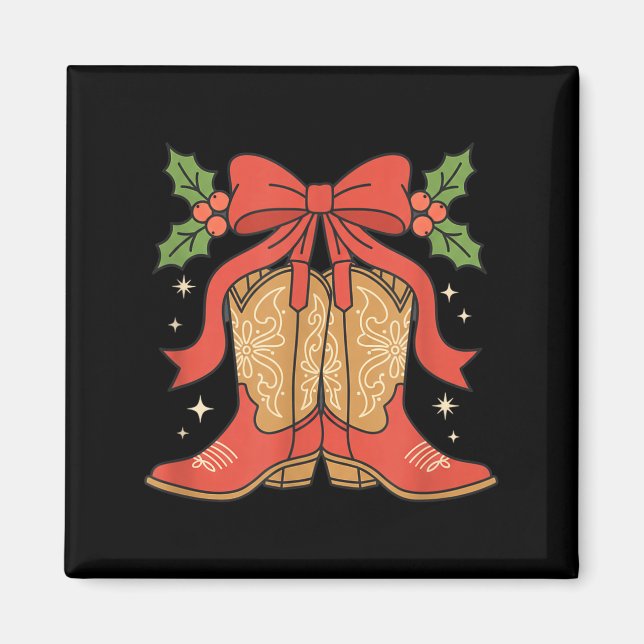 Imã Botas de Cowboy de Conscientização Natal Suporte a (Frente)
