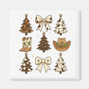 Imã Botas de Cowboy de Natal Ocidental Papai Noel Nata