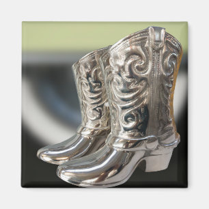 Imã Botas de cowboy prateadas