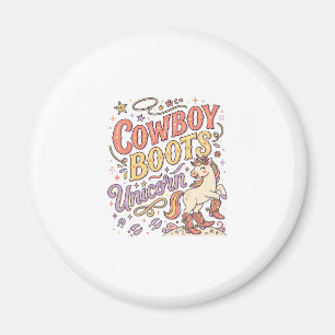Imã Botas de Cowboy Unicórnio Caprichoso Zazzle Desi