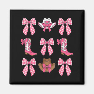 Imã Botas E Chapéus De Cowgirl Rosa Com Laço Fofo Sedu
