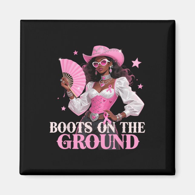 Imã Botas No Chão De Cancer De Mama Rosa-Rosa (Frente)