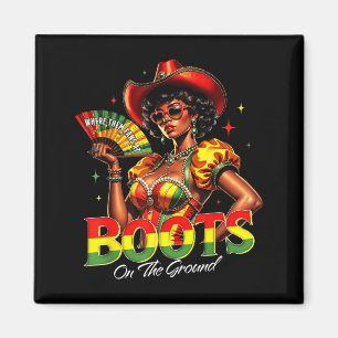 Imã Botas no Chão Mulher Afro-Preta Africana Preta