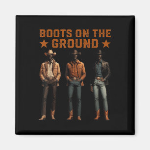 Imã Botas No Chão Rodeio Western Cowboys Negros Sq