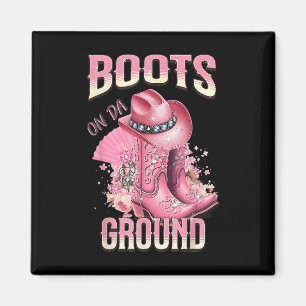 Imã Botas Rosa Em Da Ground Western Cowgirl Hat E Bo
