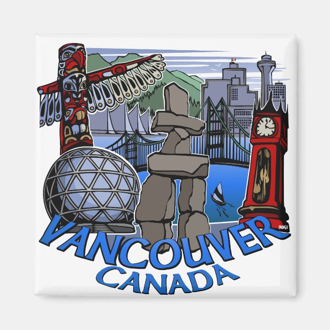 Imã Botões e presentes do ímã de Souvenir do Vancouver (Frente)