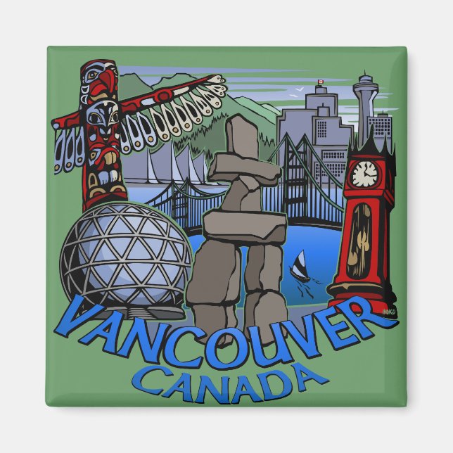 Imã Botões e presentes do ímã de Souvenir do Vancouver (Frente)