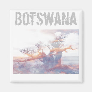 Imã Botsuana Kubu Ilha Baobab Tree Magnet