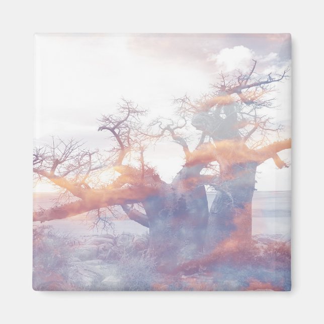 Imã Botsuana Kubu Ilha Baobab Tree Magnet (Frente)