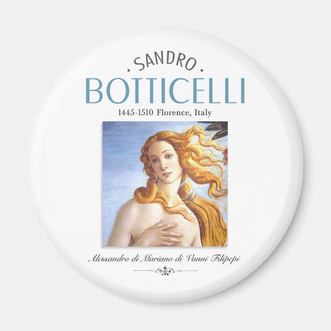 Imã Botticelli Nascimento de Pintura de Vênus e Biolog (Frente)