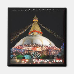 Imã Boudhanath Stupa à noite, Katmandu - Nepal