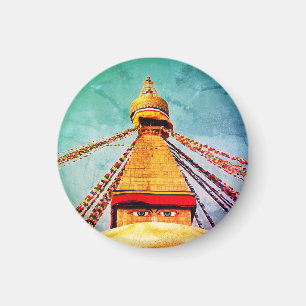 Imã Boudhanath Stupa, Olhos Buda, Himalaias, Nepal