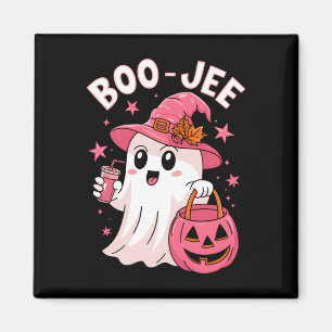 Imã Boujee Boo Jee Spooky Ghost Pink Halloween Pumpkin