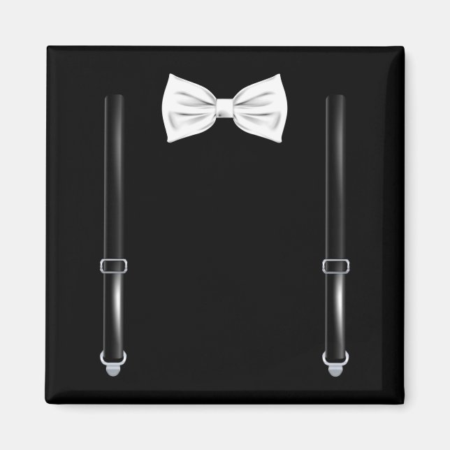 Imã Bow Tie With Suspenders Funny Wedding And Special  (Frente)