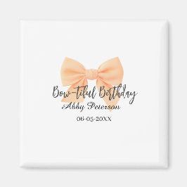 Imã Bow-tiful birthday orange bow name date simple pas