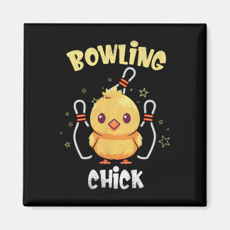 Imã Bowling Chick Funny Chicken Athlete Bowler Men Wom