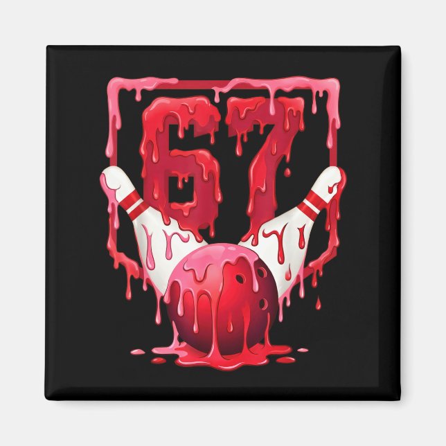 Imã Bowling Drip Number 67 Player Or 67th Birthday Des (Frente)