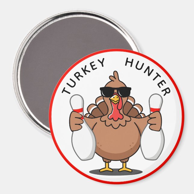 Imã Bowling Turkey Hunter Large Magnet (Front/Back)